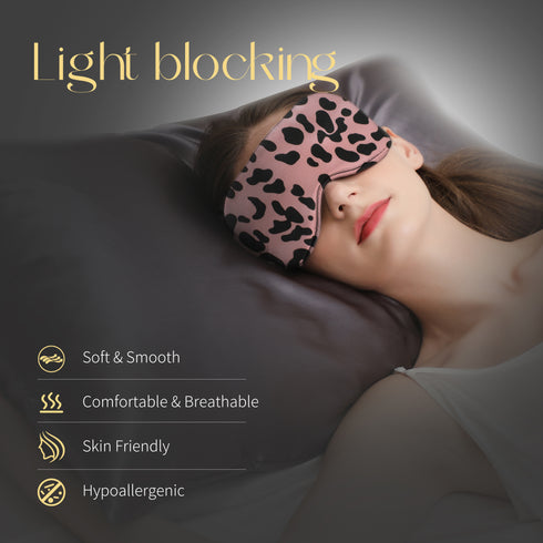 22 MM Silk Sleep Mask Leopard Print